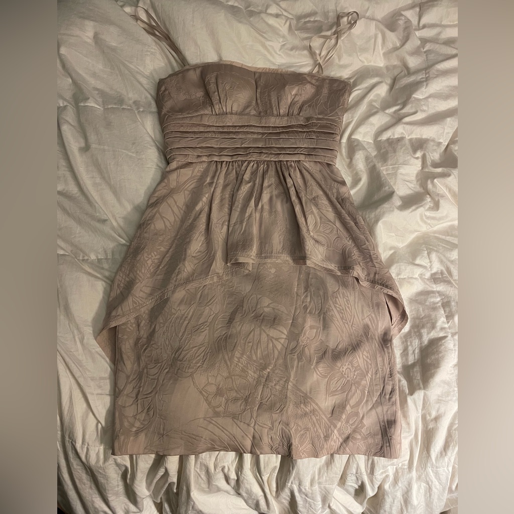 Bcbgmaxazria Karla Sepia Peplum Cocktail Dress Size 2 Like New !
